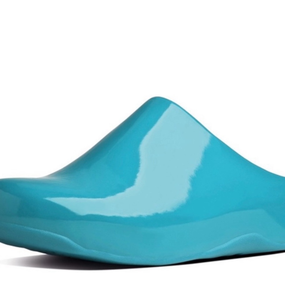 FitFlop Shuv Patent Mules - Pagoda Blue - Size US 9 / EU 41 / UK 7